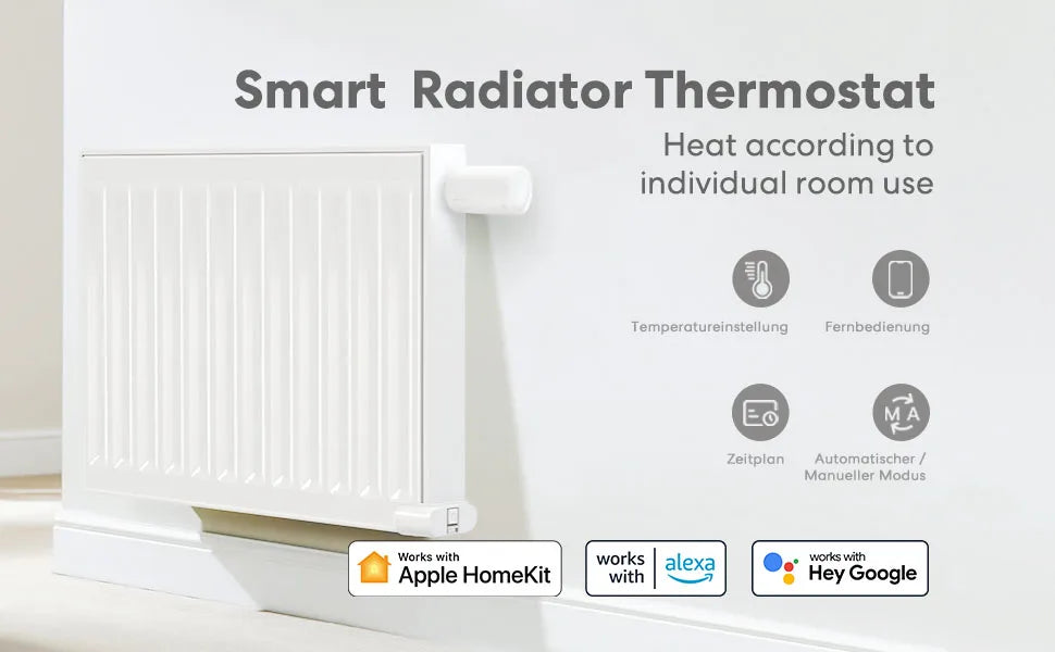 Meross Smart Radiator Thermostat for Siri, Alexa, Google Assistant