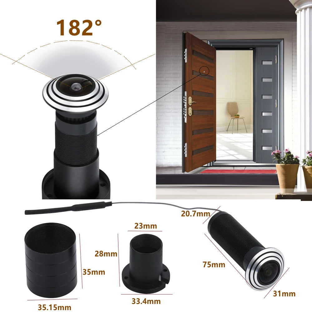 Tuya Wifi Peephole Door Eye Camera  Door WifI IP Camera 1.6MM Wide Angle FishEye 2Way Audio Build-In Speaker