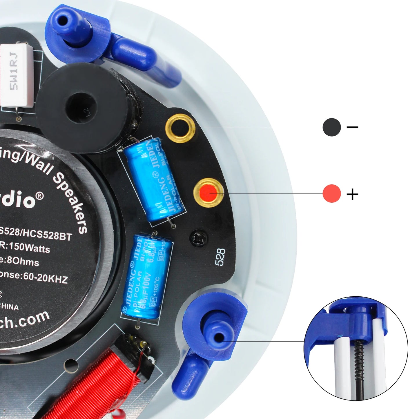 2x Herdio 5.25Inch 300W Waterproof Bluetooth Ceiling Wall Speakers