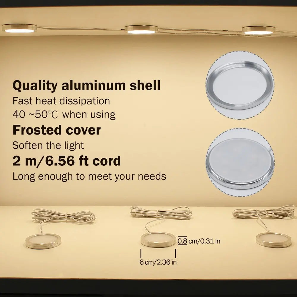 Under Cabinet Dimmable Pucks, Full Kit