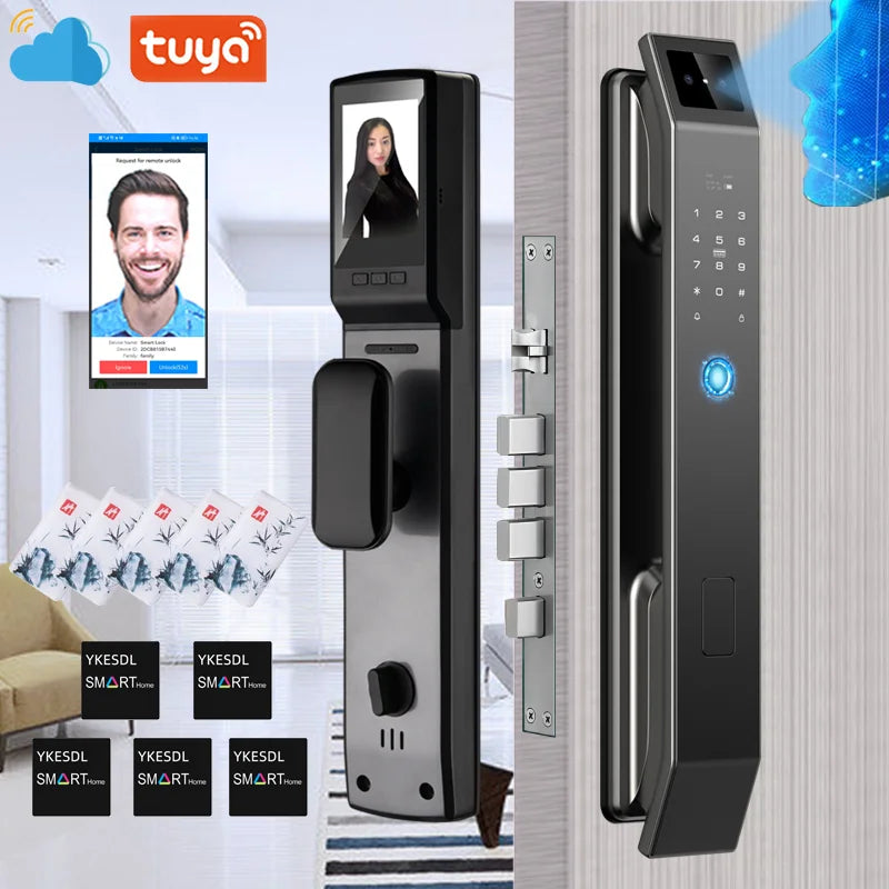 3D Face Recognition Digital Door Lock With Camera FIngerprint And Password