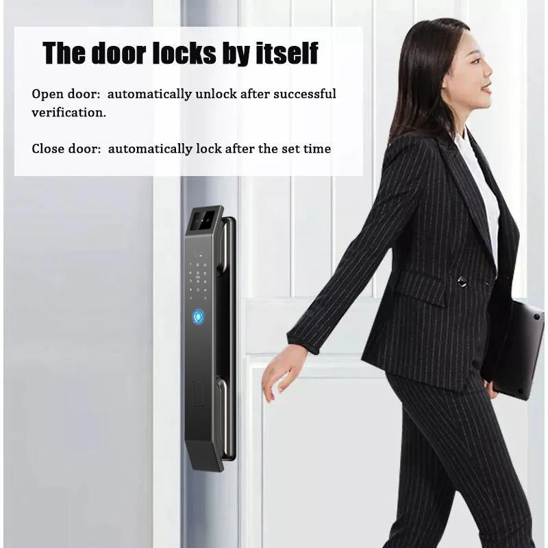 3D Face Recognition Digital Door Lock With Camera FIngerprint And Password
