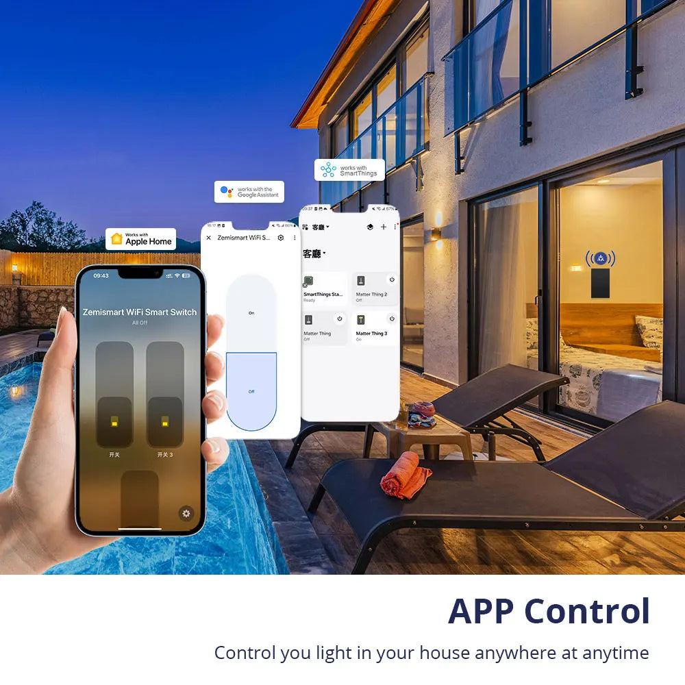 Matter Smart Wall Light Switch 1-6 Gangs