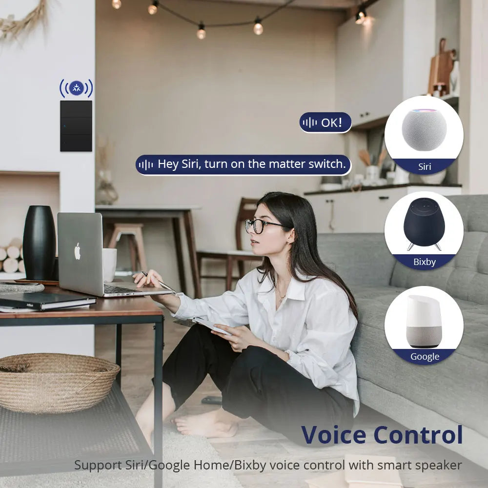 Matter Smart Wall Light Switch 1-6 Gangs