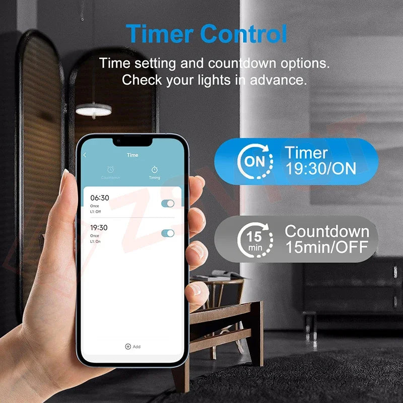 Smart Touch Wall Switch With Weather And Time 4 Gang