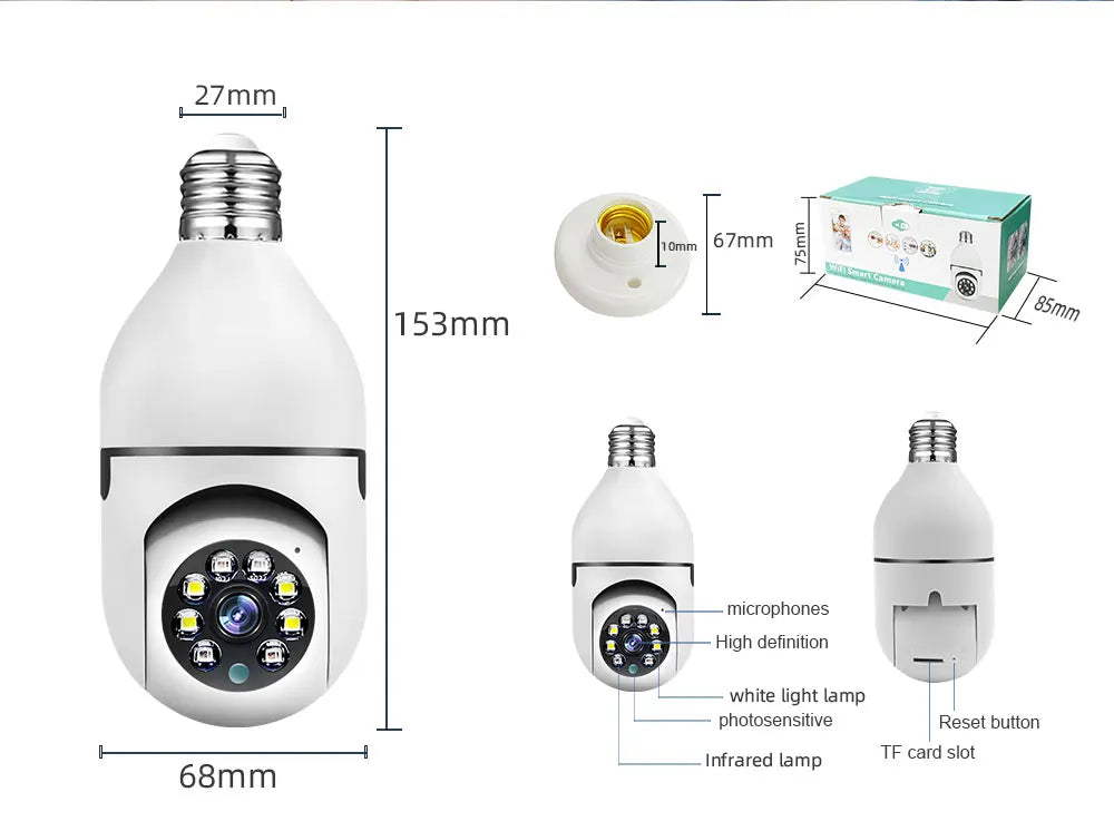 Wifi 3MP E27 Bulb Camera