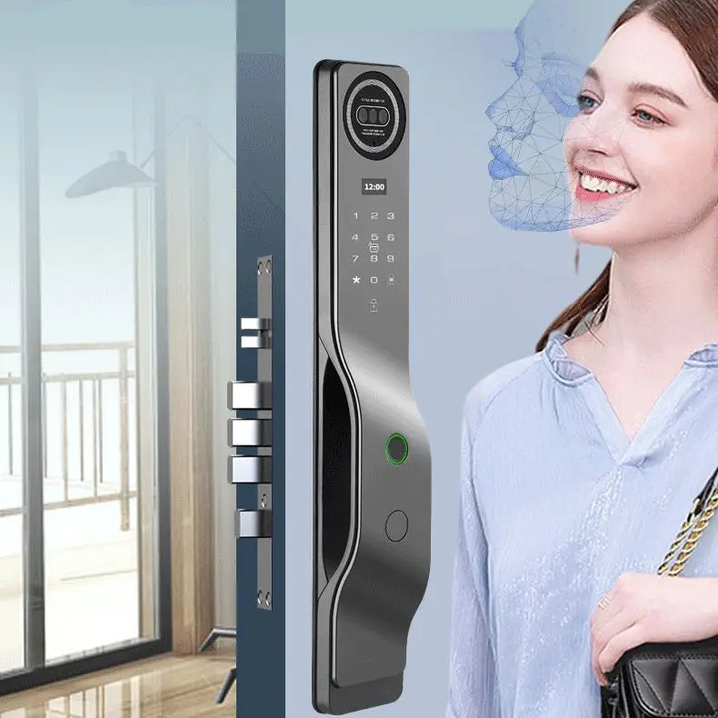 3D Face ID Wifi Digital Smart Lock with  Fingerprint Visual Intercom Palm Vein Palmprint RFID  Door Lock