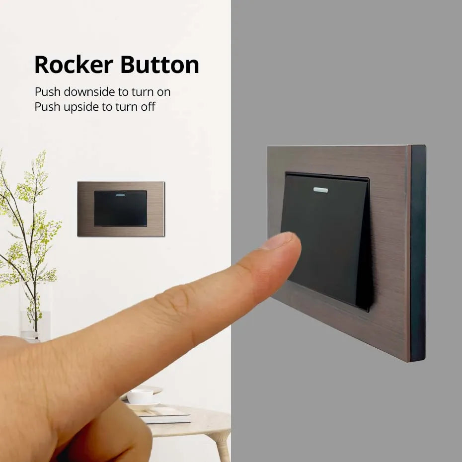 Aluminum Panel 1 2 3 4 Gang 2 Way Wall Light Switch