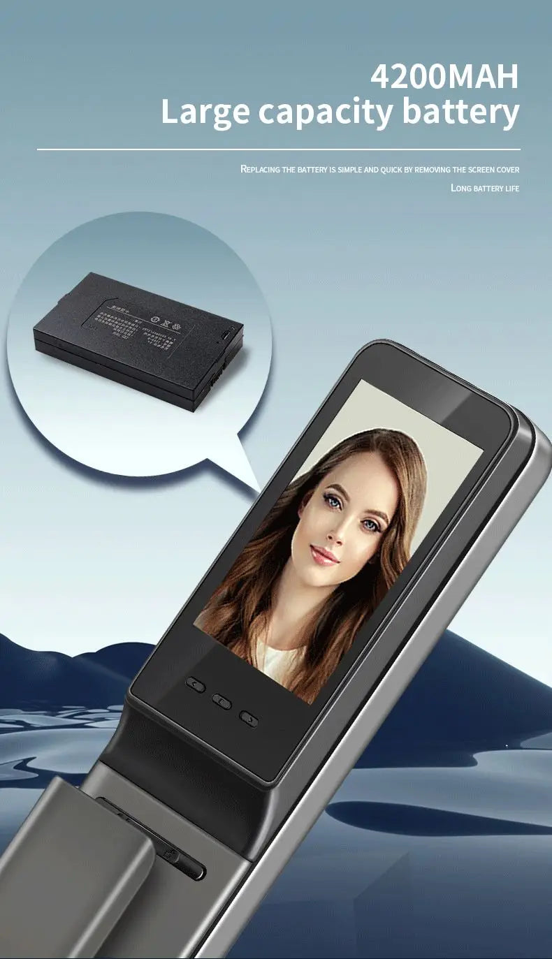 3D Face ID Wifi Digital Smart Lock with  Fingerprint Visual Intercom Palm Vein Palmprint RFID  Door Lock