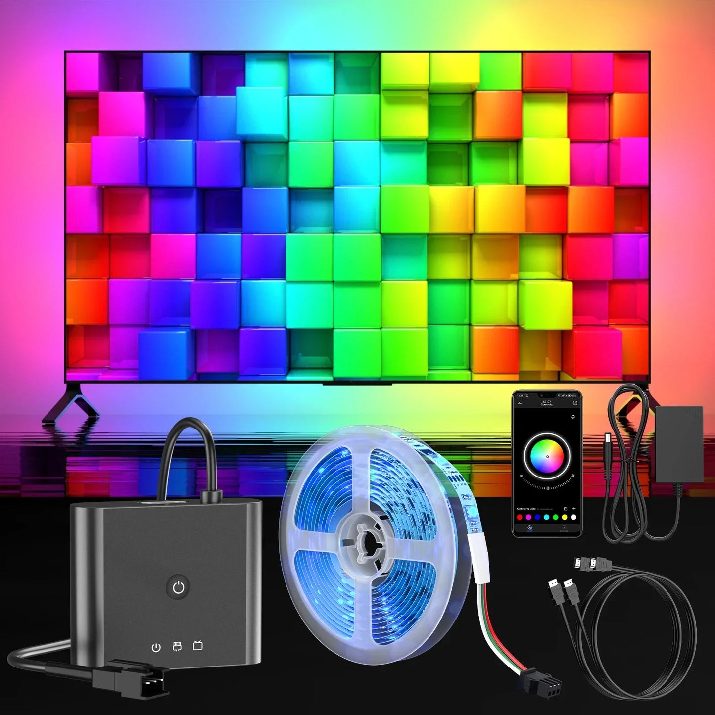 35-77'' HDMI Sync Backlight Tape Kit For TV