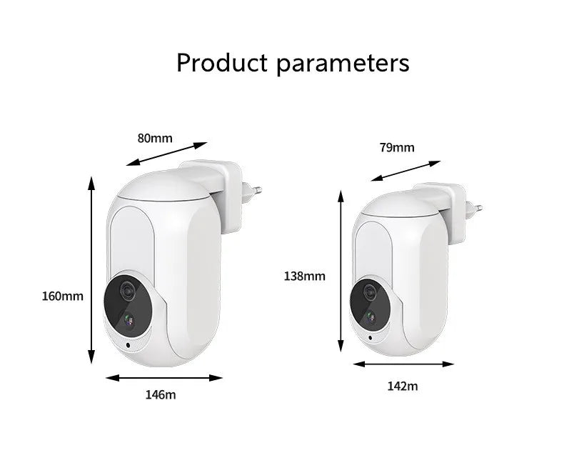 Tuya Wall Plug In Camera Wifi 360° LED Lamp  IP Cameras