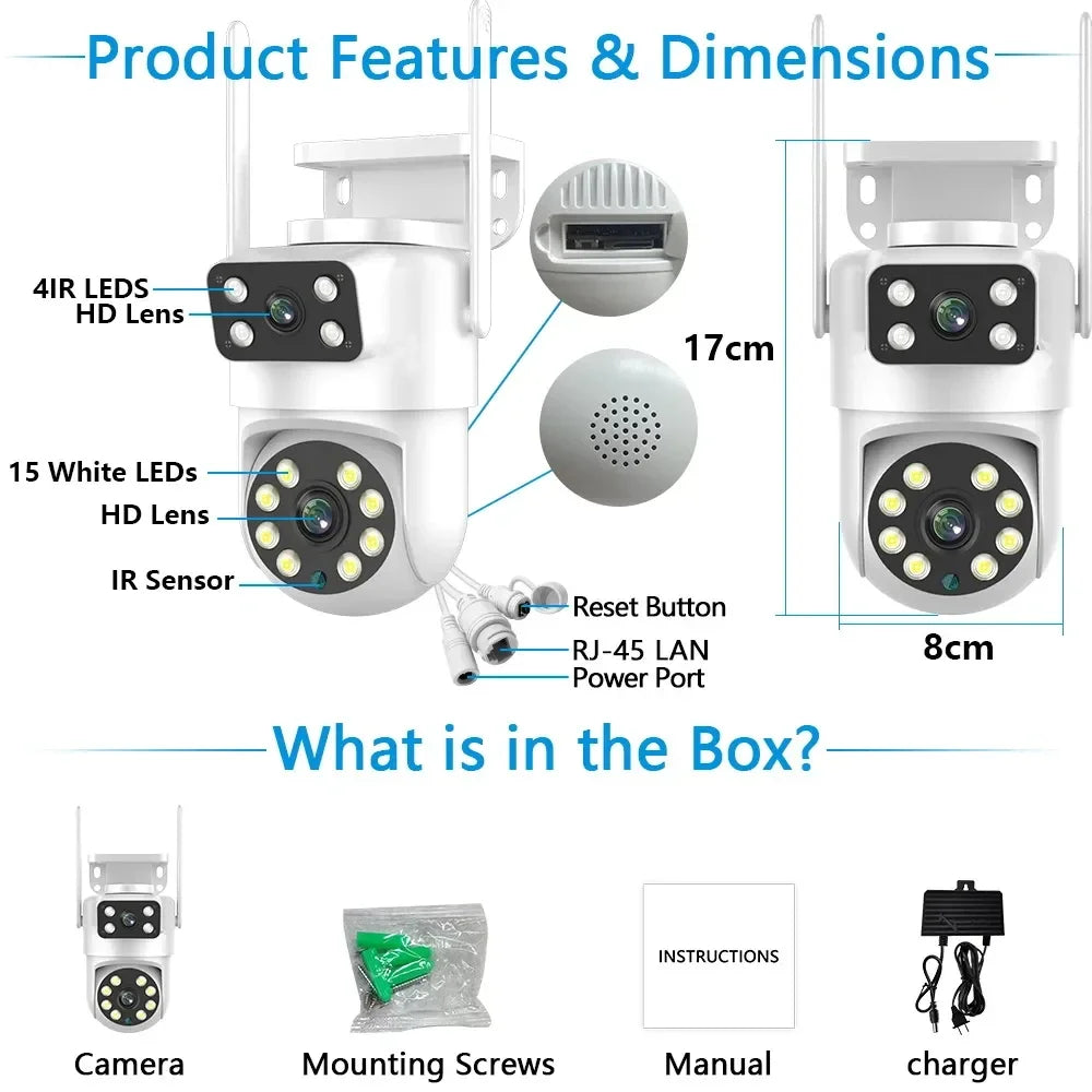 IP66 8MP Dual Lens Tuya Dual Screen Outdoor