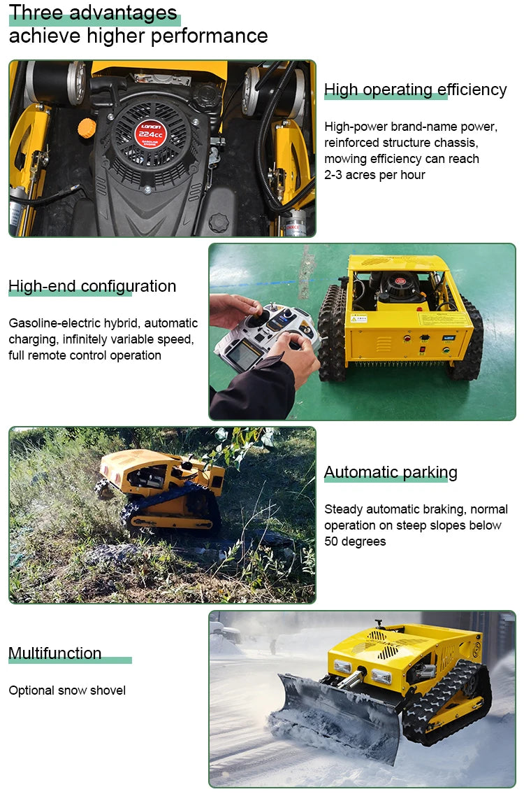 RC Mini Robot Lawn Mower With Snow Blade