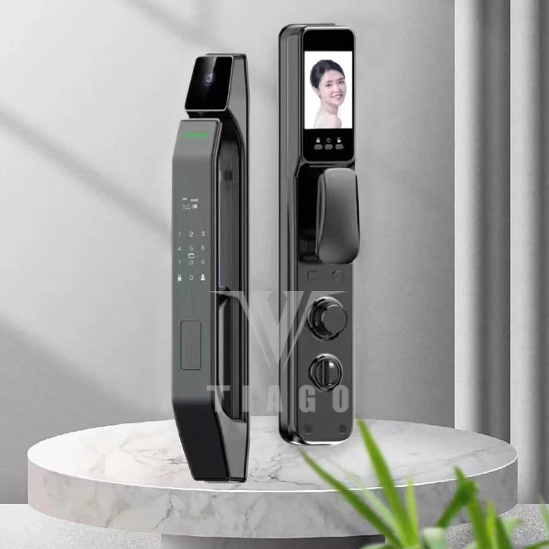 WIFI APP 3D Face Recognition Smart Lock With  Fingerprint Biometric  And Card Key