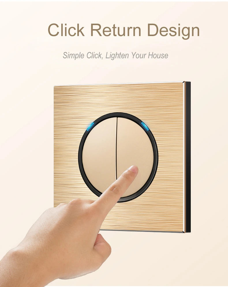 Round LED Light Switch 1-4 gang and Dimmer