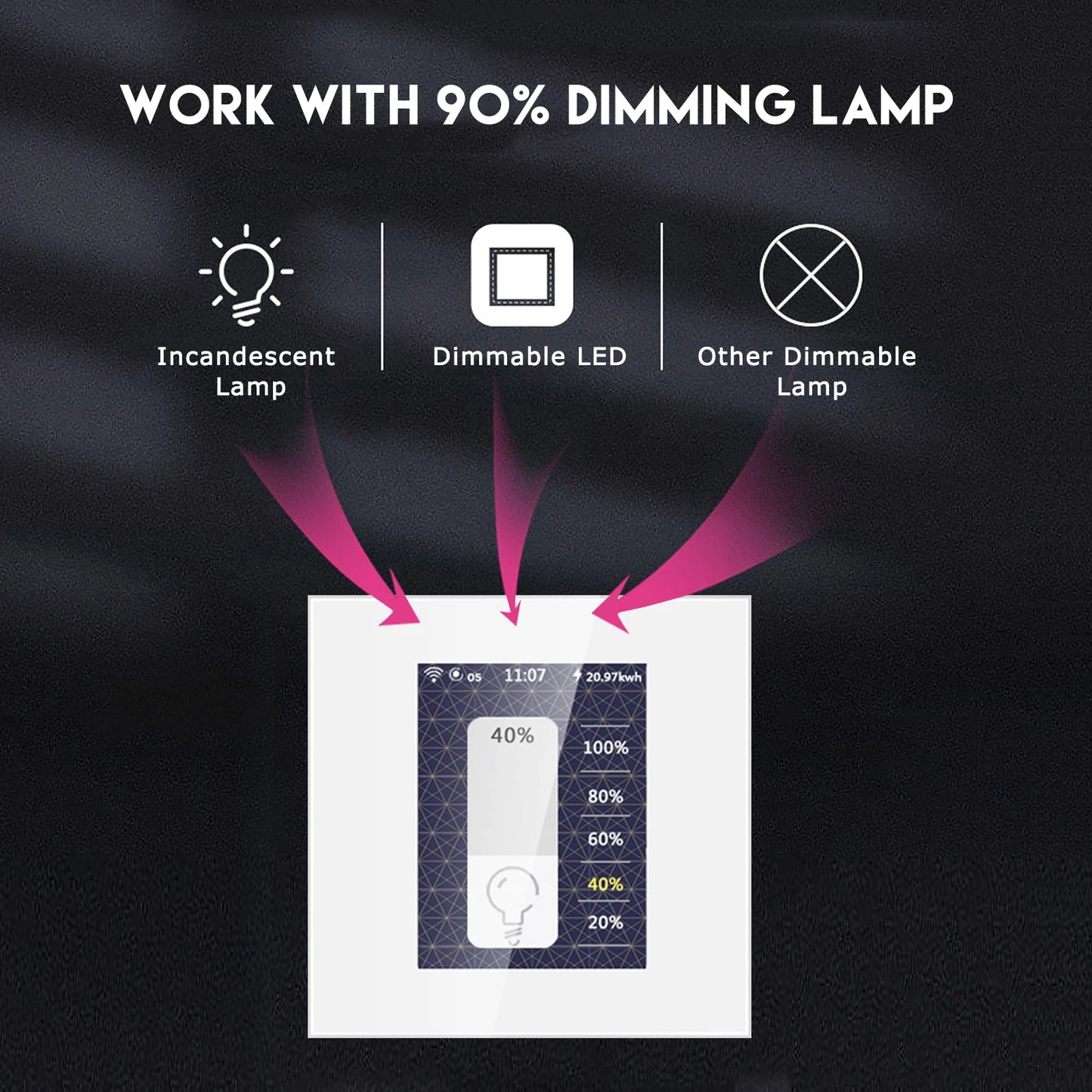 220v Dimmer  LCD Touch Panel  Support Alexa Google & Apple Home (black and white option)