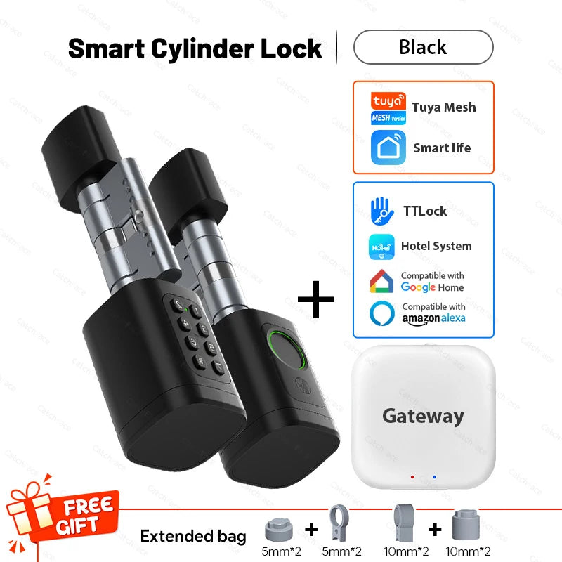 TUYA  Fingerprint Password Digital RFID Card Cylinder Smart Door