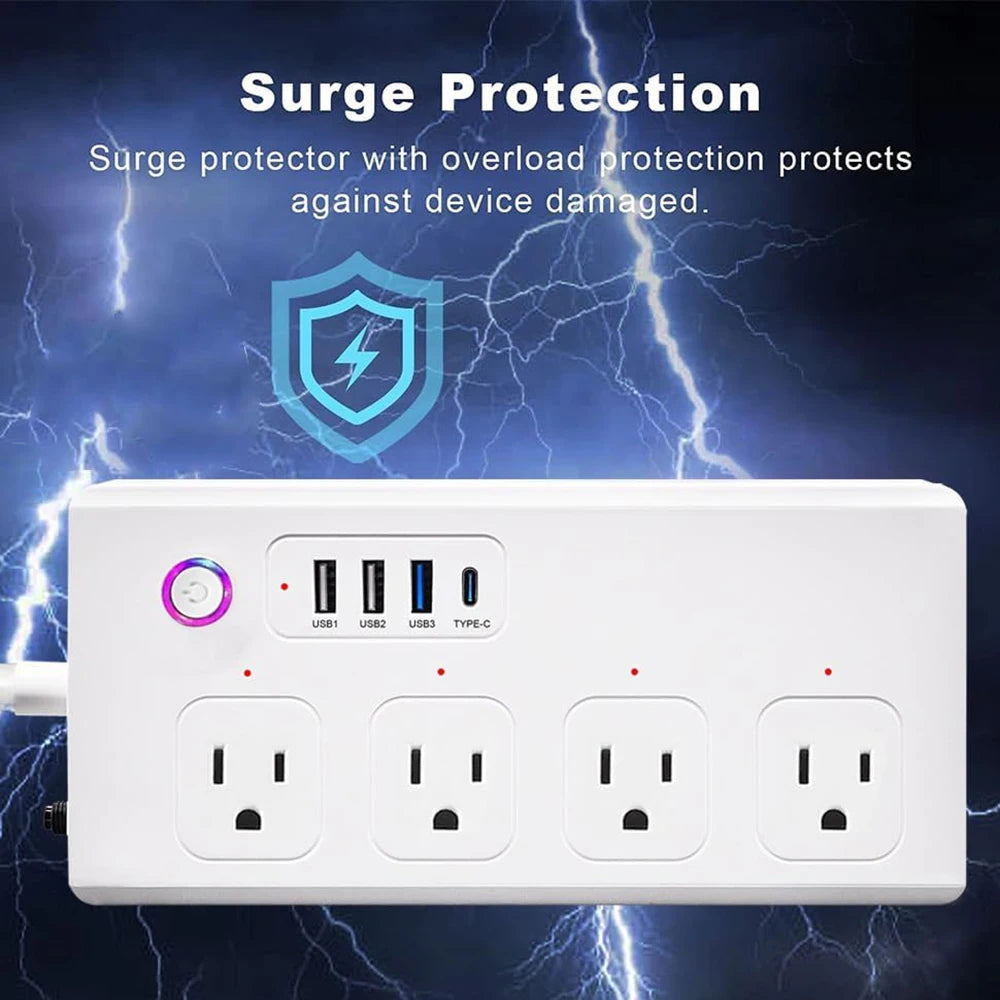 WiFi/Zigbee/Matter Power Strip US with USB C Fast Charging Surge Protector & 1.5M Extension Cord
