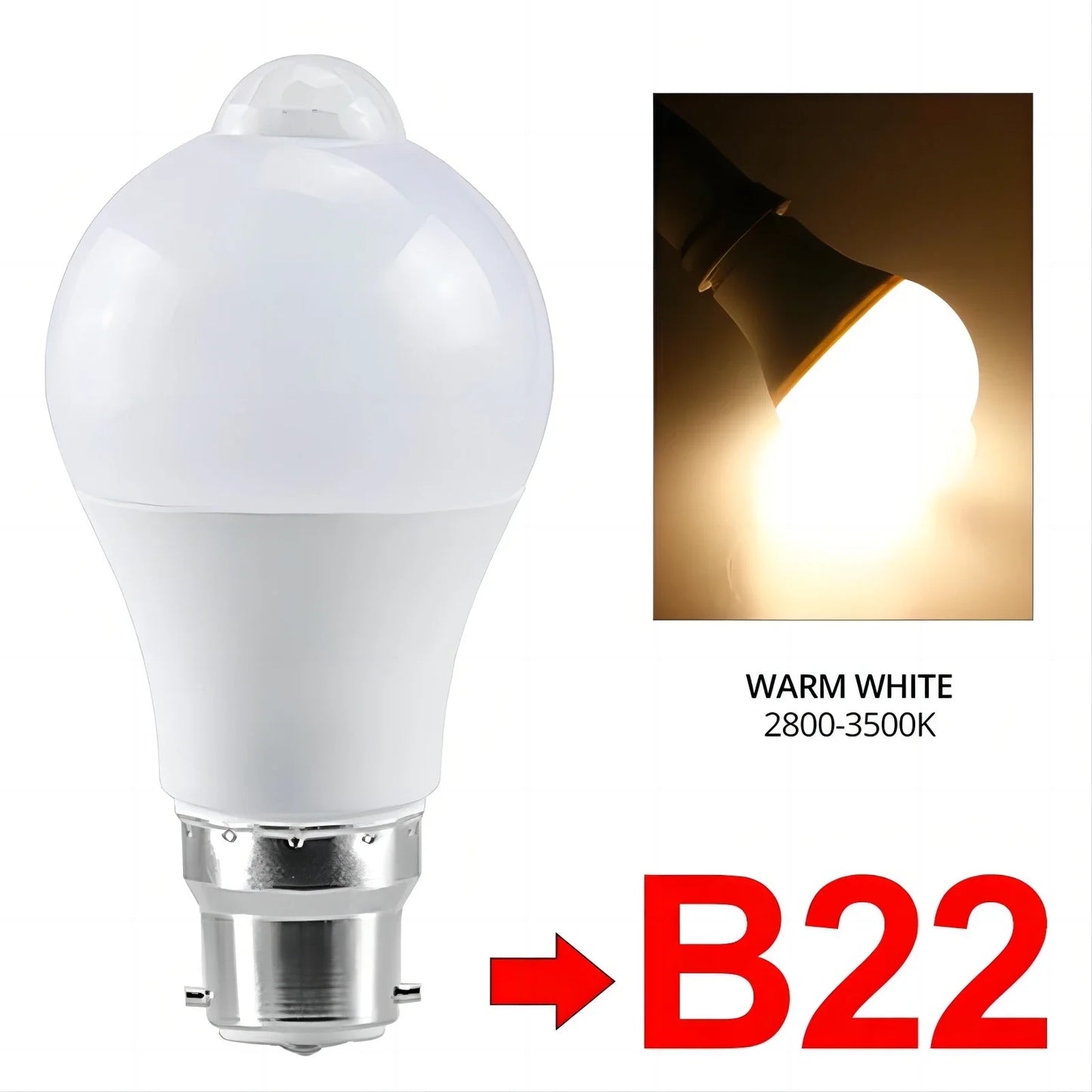 Motion Sensor E27 White Bulb