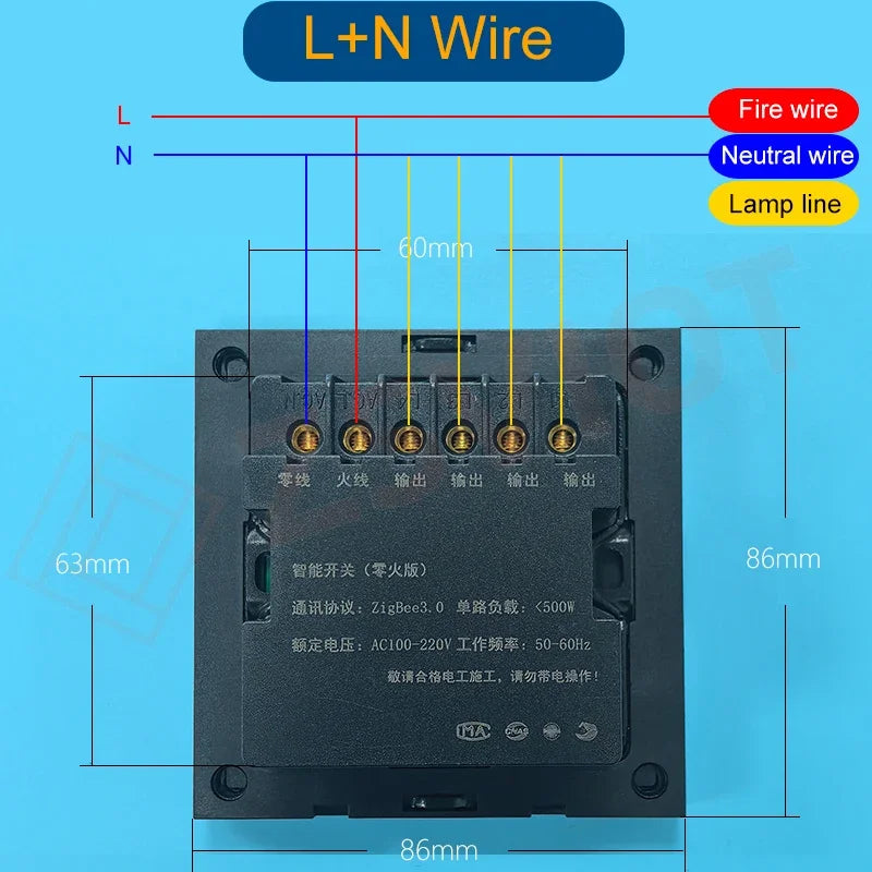 Smart Touch Wall Switch With Weather And Time 4 Gang