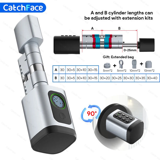 TUYA  Fingerprint Password Digital RFID Card Cylinder Smart Door