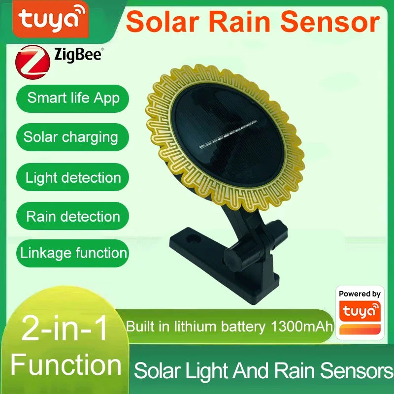Smart Rain Sensor With Light Detector Solar Operated IP66