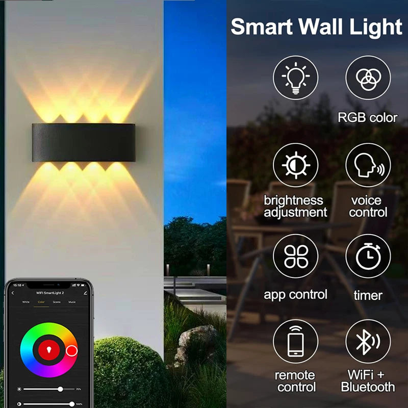 Smart RGB Outdoor Wall Light,2700K-6500K
