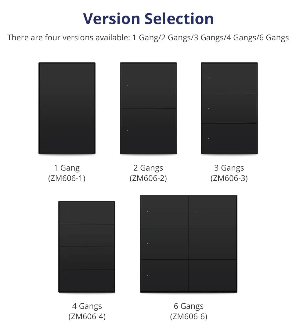 Matter Smart Wall Light Switch 1-6 Gangs