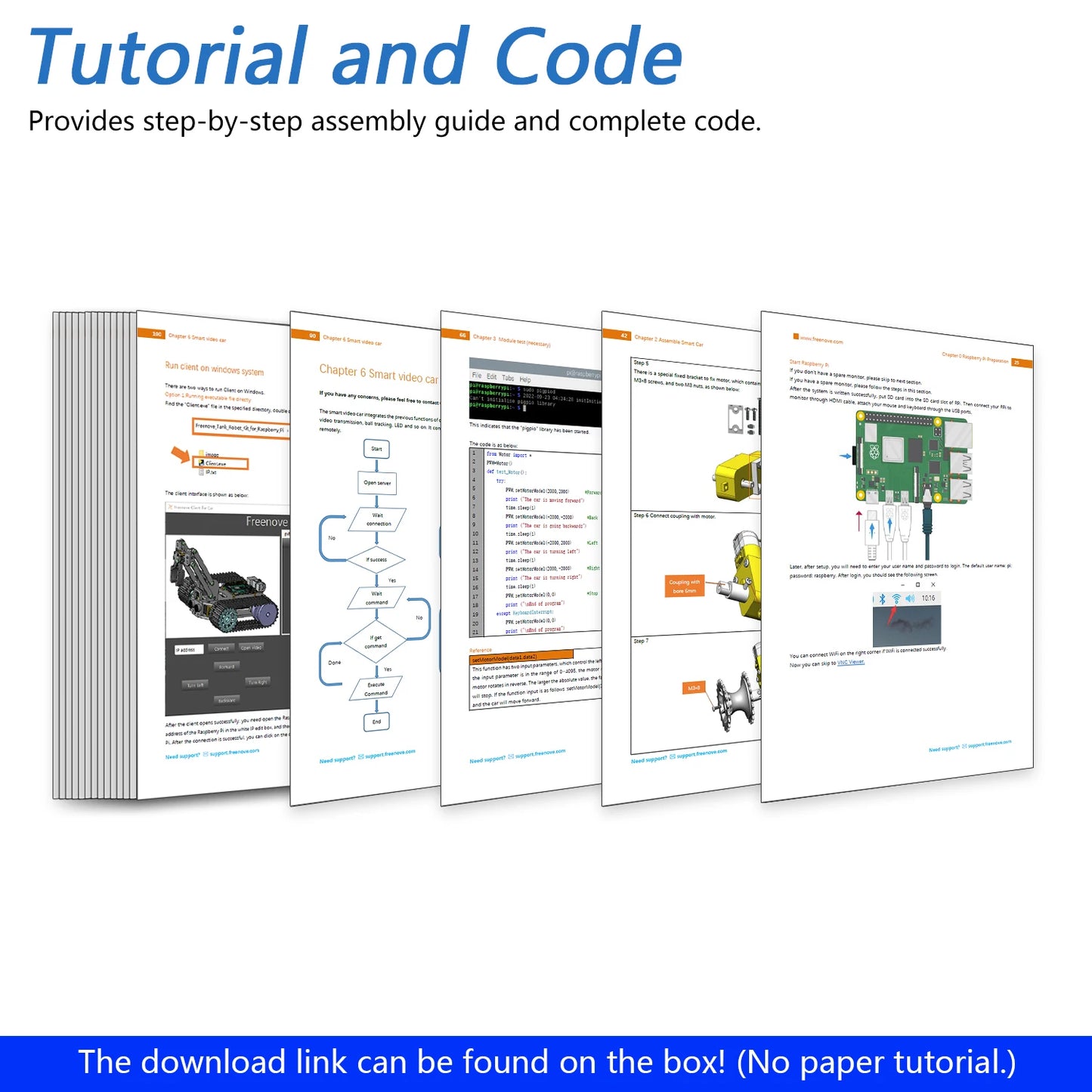 Freenove Robot Kit for Raspberry Pi 4 B 3 B+ B A+, Crawler Chassis