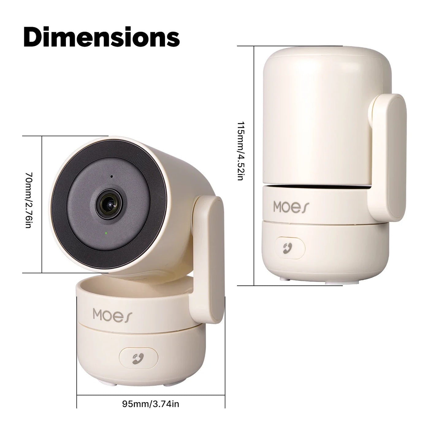 MOES Tuya Pan/Tilt Smart Security Camera 4MP HD Infrared Night Vision Motion Sound Detection