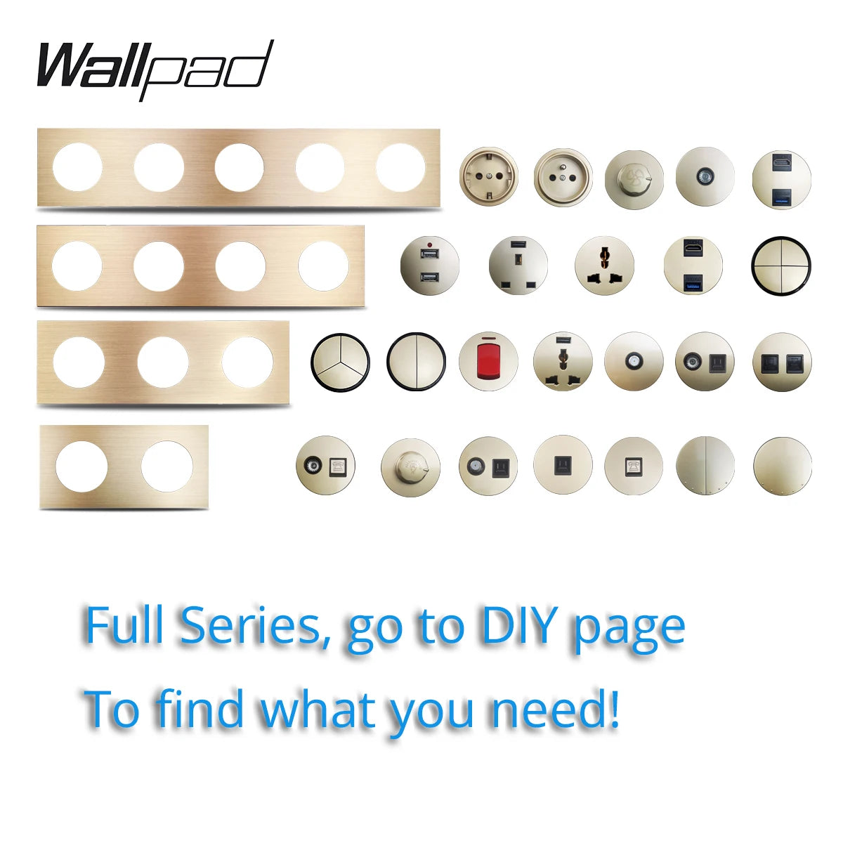 Round LED Light Switch 1-4 gang and Dimmer