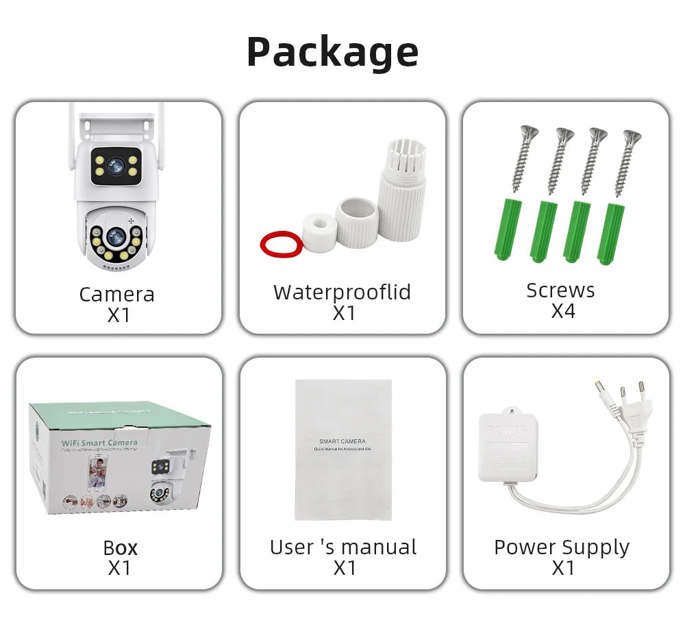 8MP 4K PTZ  Dual Lens Wifi Camera