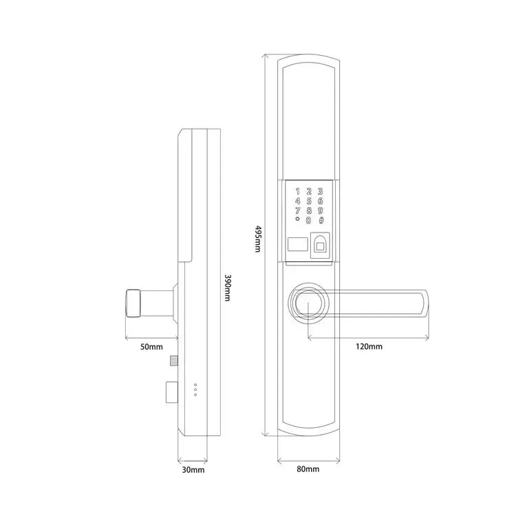 Outdoor Digital Door Lock Fingerprint, Password And IC Card