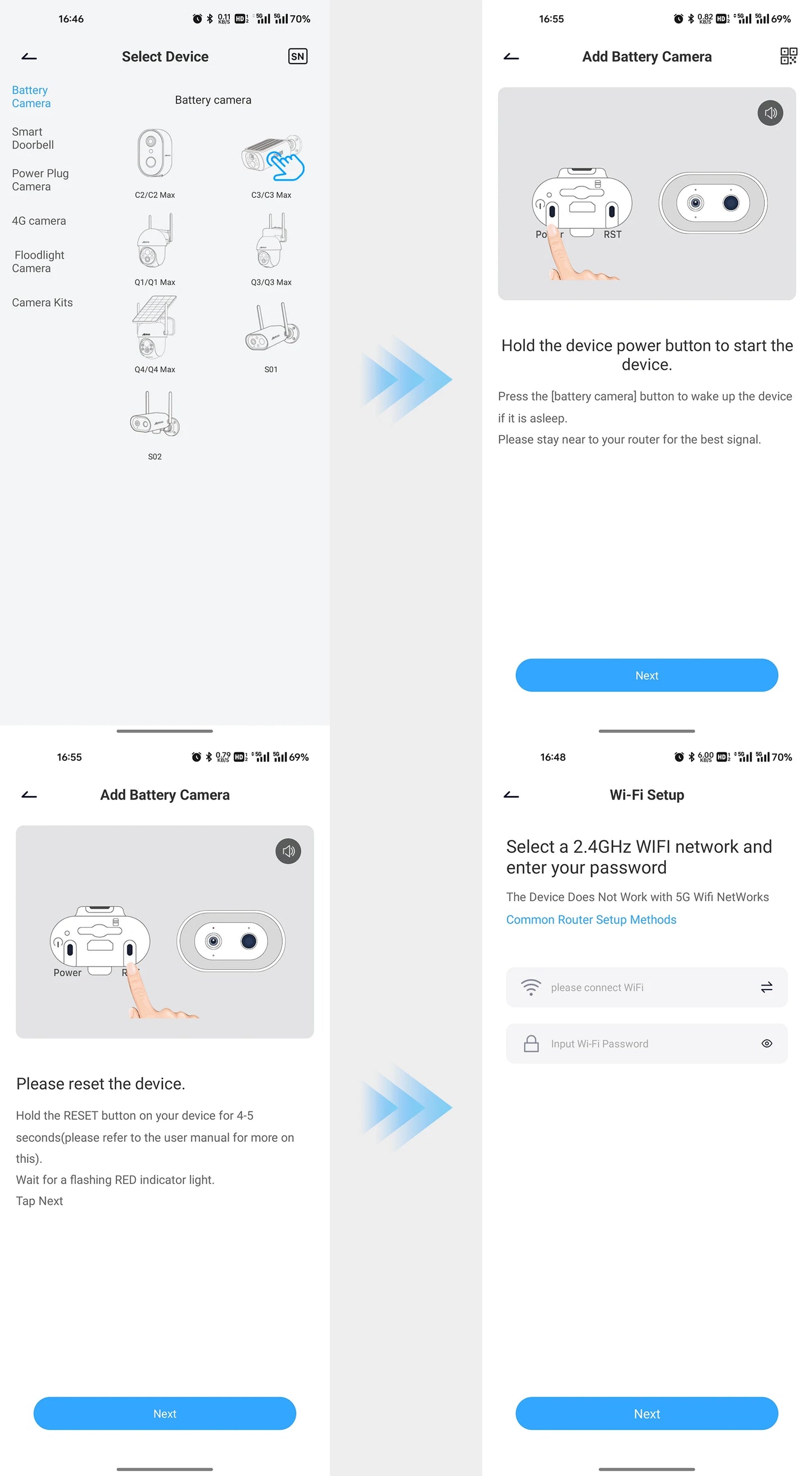 ANRAN IP65 2K Wireless Solar Camera Outdoor Surveillance With  Integrated Battery