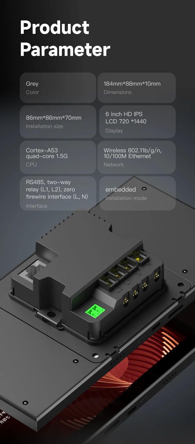 6 Inch Multi-functional Touch Screen Control Panel