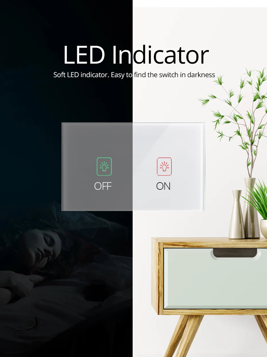 1 2 3 Gang,  2 3 Way Wall Touch Switch