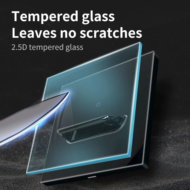 Tempered Glass Wall Switch Panel 1-4 gangs