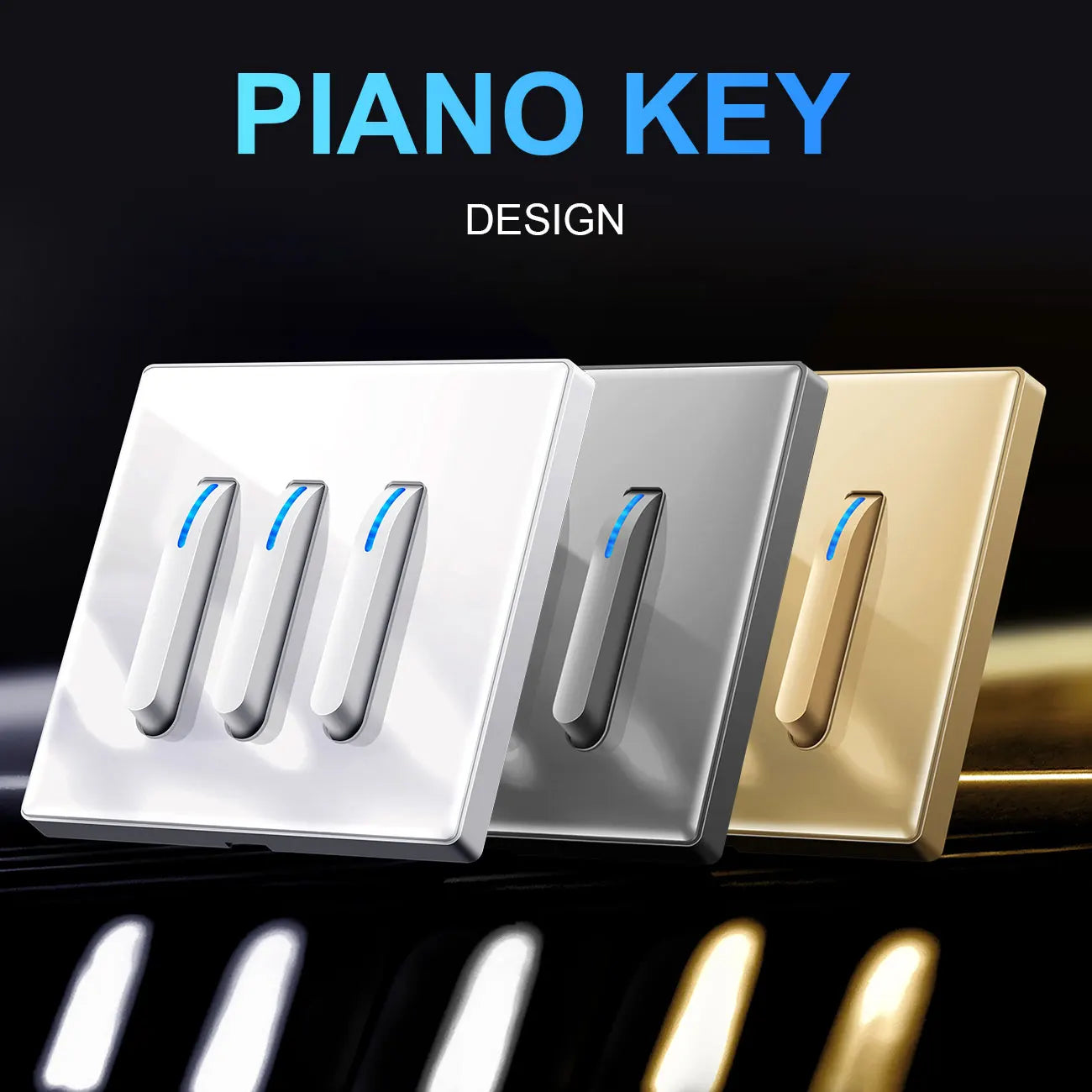 LED Piano  Key Light Switch Panel