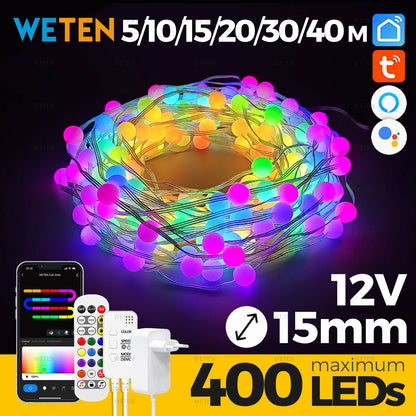 Bande LED RGBIC intelligente étanche Synchronisation musicale 10 15 20 30 40 M Noël