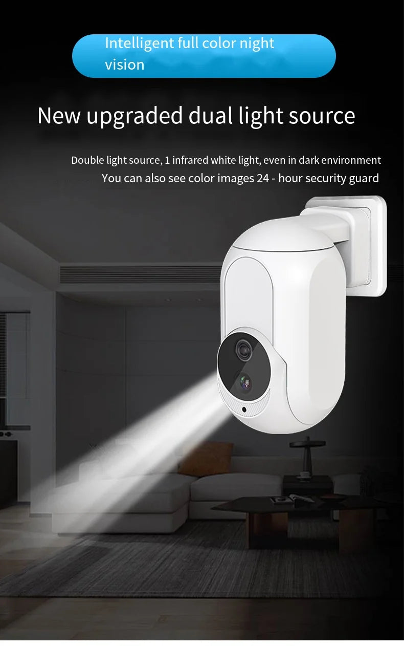 Caméra IP Tuya Wall Plug In Wifi 360° LED Lampe