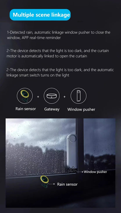 Capteur de pluie intelligent avec détecteur de lumière à énergie solaire IP66