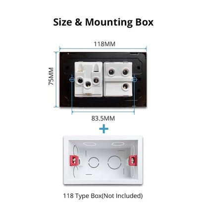 Aluminum Panel 1 2 3 4 Gang 2 Way Wall Light Switch