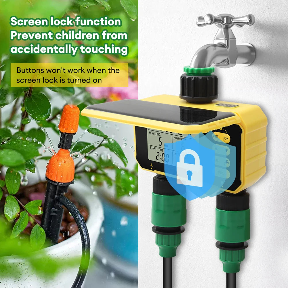 Contrôleur d'eau intelligent double capteur de charge solaire et de pluie 3/4" 1/2"