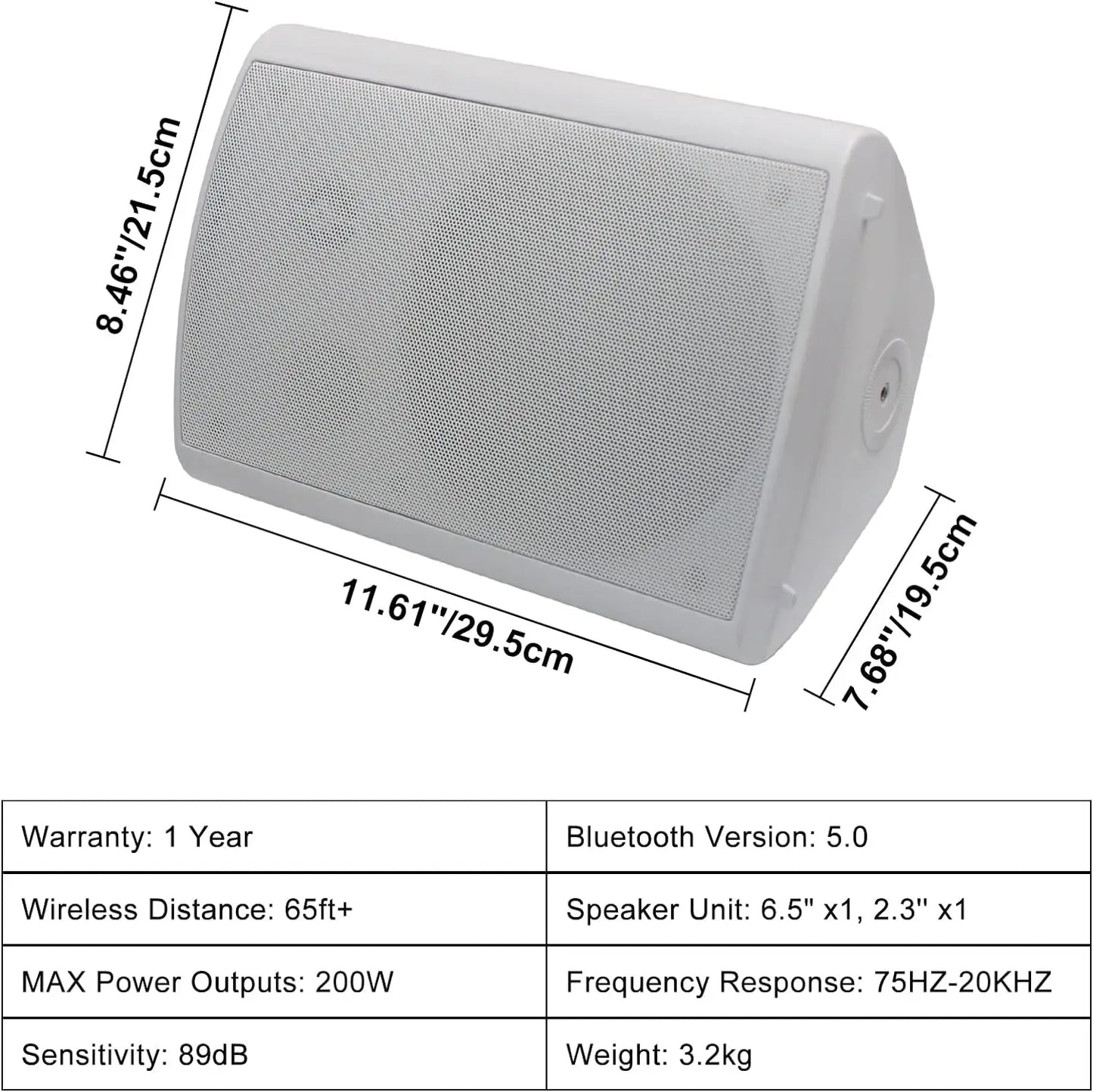 4x Herdio 800W 6.5'' Outdoor Speakers (wired with bluetooth amplifier) (black and white option)