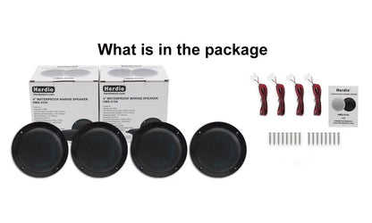 4x Herdio  4'' 320W  Waterproof Ceiling Speakers For Bathroom