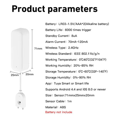 Smart Water Leakage Sensor Alarm Level/Flood Detector