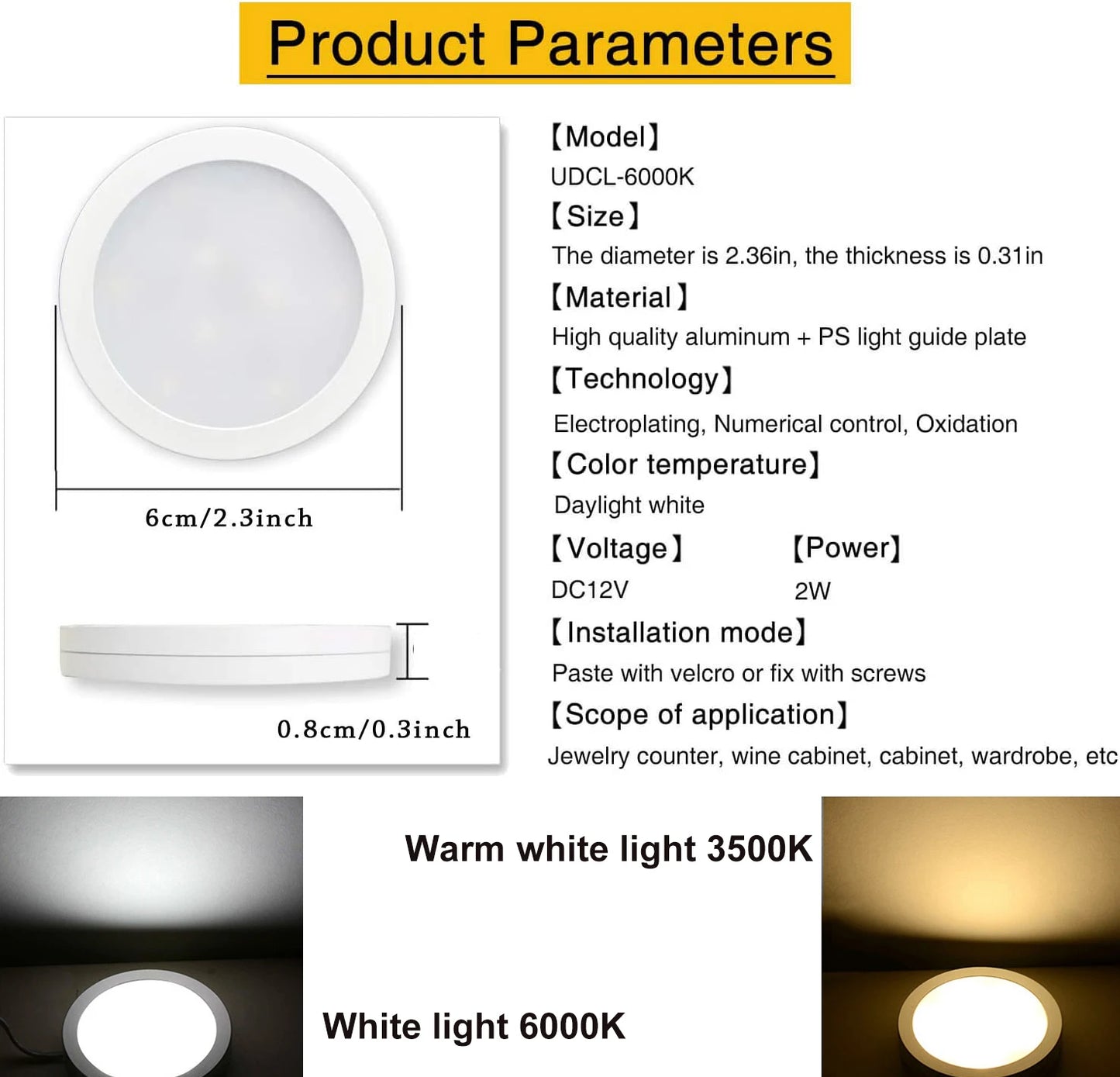 Under Cabinet Dimmable Pucks, Full Kit