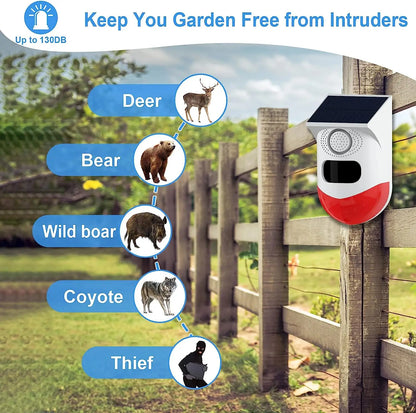 Alarme de sécurité solaire extérieure IP65 Détecteur infrarouge dissuasif contre les ours