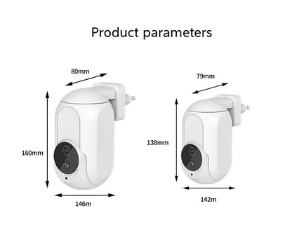 Caméra IP Tuya Wall Plug In Wifi 360° LED Lampe