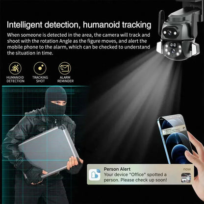 Caméra CCTV IP66 TUYA 8MP PTZ double écran 8MM